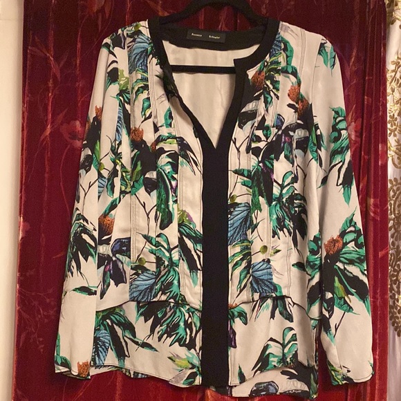 🌴Proenza Schouler Silk Tropical Floral Print Blouse, 8 - Picture 4 of 5